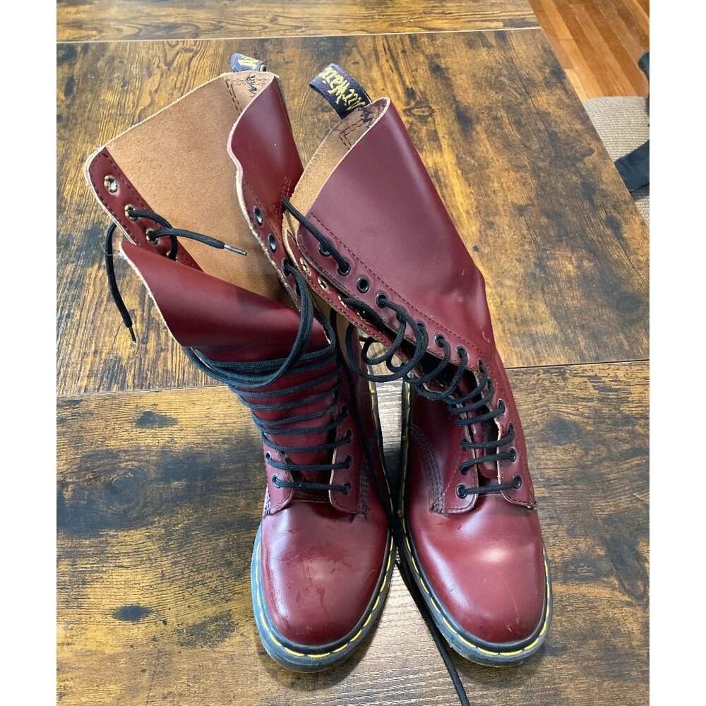 Dr Martins BloodOx Red Knee High Boots. Vintage. Sz 7 Womens (5 Men)